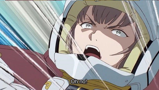 An anime space pilot saying “Oh No!”